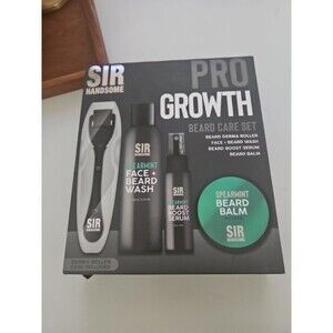 SIR HANDSOME Pro Growth SetFace+ Beard Wash Health Kit with Roller,Serum & Balm